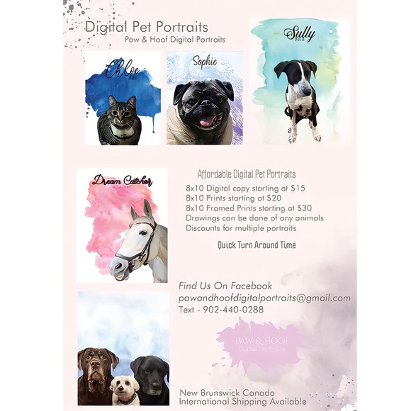 Digital Pet Portraits In Rustic Brown Frame - Picture 5 of 8